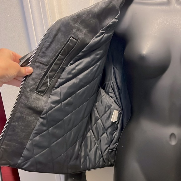 STEER BRAND 🧥 FRINGED BLACK QUILT LINED CROPPED LEATHER JACKET Women’s 18 1X 2X - Picture 7 of 10